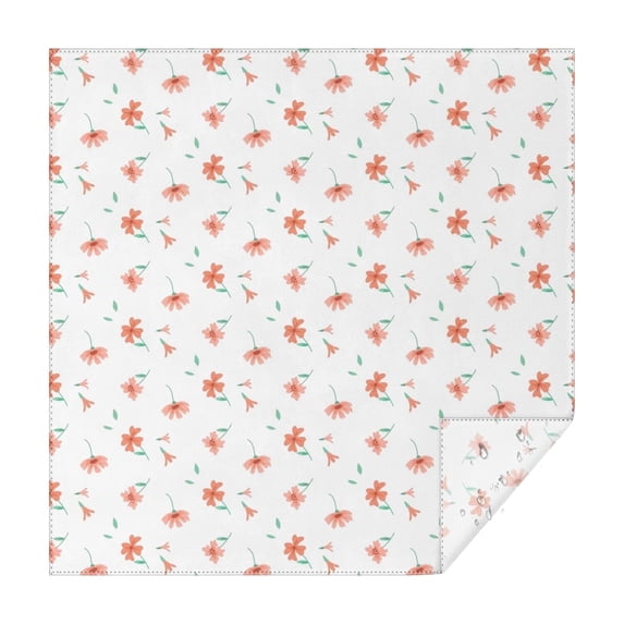 Floral Square Tablecloth 42x42in(107x107cm) – Waterproof Polyester Printed Table Cover, Wrinkle Resistant & Washable for Kitchen Dining Picnic Party Decor, Thanksgiving,Christmas, Spring,Flower