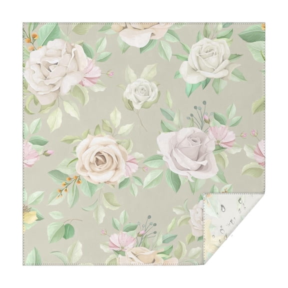 42x42 Inch Waterproof Square Tablecloth, Thickened Polyester Table Cover for Dining & Parties, Floral Print