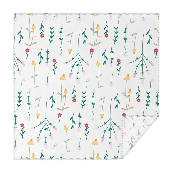 Floral Square Tablecloth 42x42in(107x107cm) – Waterproof Polyester Printed Table Cover, Wrinkle Resistant & Washable for Kitchen Dining Picnic Party Decor, Thanksgiving,Christmas, Spring,Flower