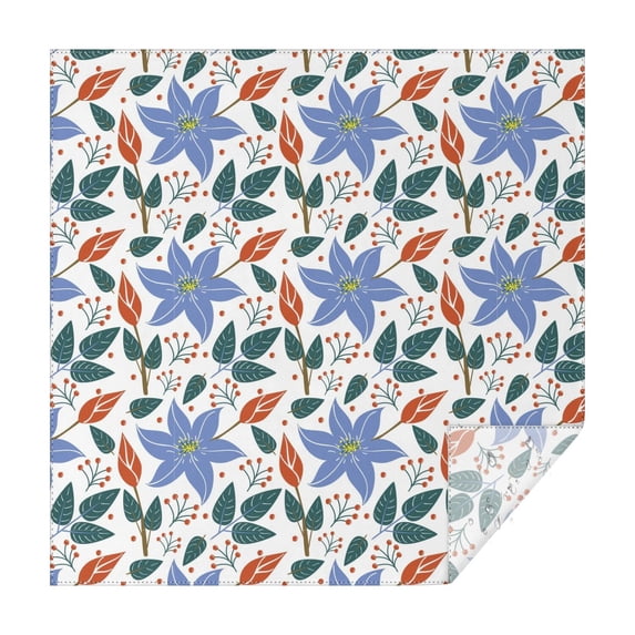 Floral Square Tablecloth 42x42in(107x107cm) – Waterproof Polyester Printed Table Cover, Wrinkle Resistant & Washable for Kitchen Dining Picnic Party Decor, Thanksgiving,Christmas, Spring,Flower