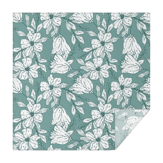 42x42 Inch Waterproof Square Tablecloth, Thickened Polyester Table Cover for Dining & Parties, Floral Print
