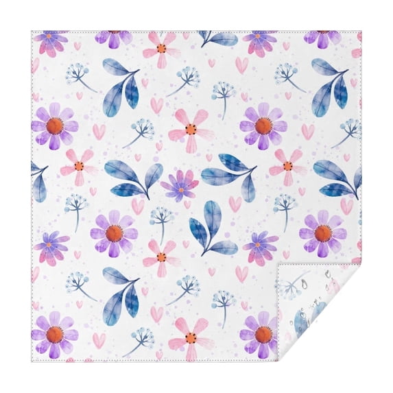 42x42 Inch Waterproof Square Tablecloth, Thickened Polyester Table Cover for Dining & Parties, Floral Print