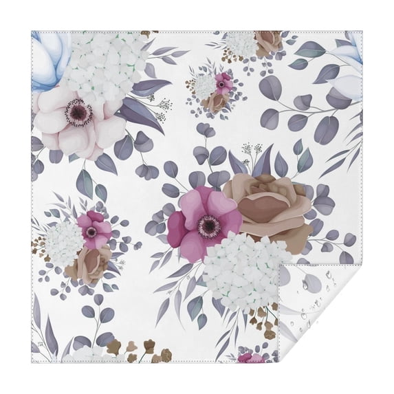 42x42 Inch Waterproof Square Tablecloth, Thickened Polyester Table Cover for Dining & Parties, Floral Print