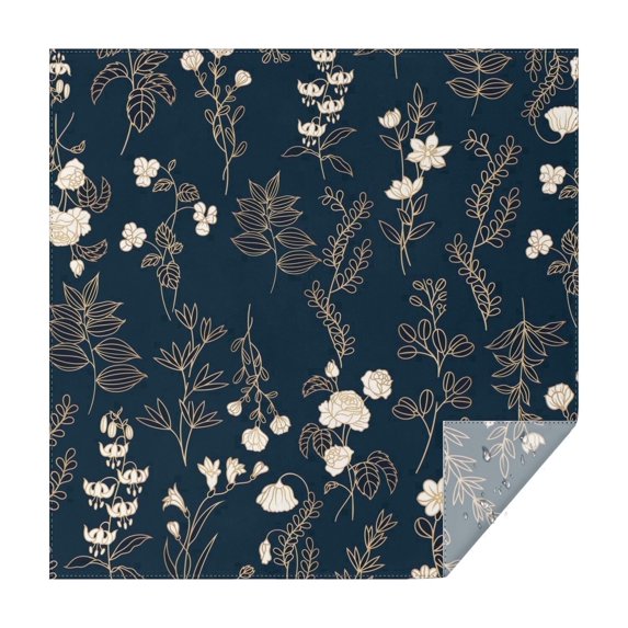 42x42 Inch Waterproof Square Tablecloth, Thickened Polyester Table Cover for Dining & Parties, Floral Print