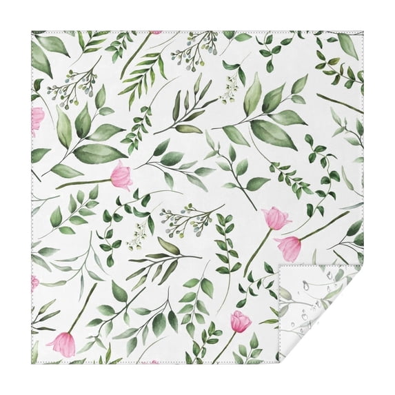 52x52 Inch Waterproof Square Tablecloth, Thickened Polyester Table Cover for Dining & Parties, Floral Print