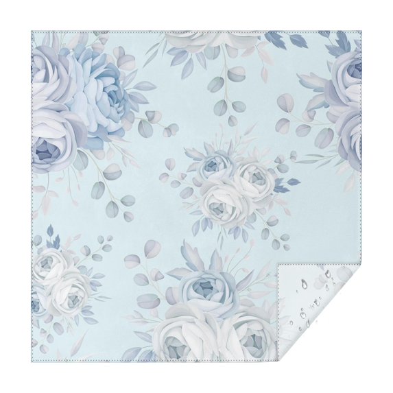 Floral Square Tablecloth 52x52in(132x132cm) – Waterproof Polyester Printed Table Cover, Wrinkle Resistant & Washable for Kitchen Dining Picnic Party Decor, Thanksgiving,Christmas, Spring,Flower