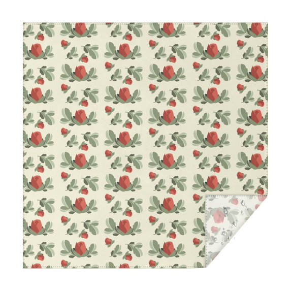 Floral Square Tablecloth 52x52in(132x132cm) – Waterproof Polyester Printed Table Cover, Wrinkle Resistant & Washable for Kitchen Dining Picnic Party Decor, Thanksgiving,Christmas, Spring,Flower