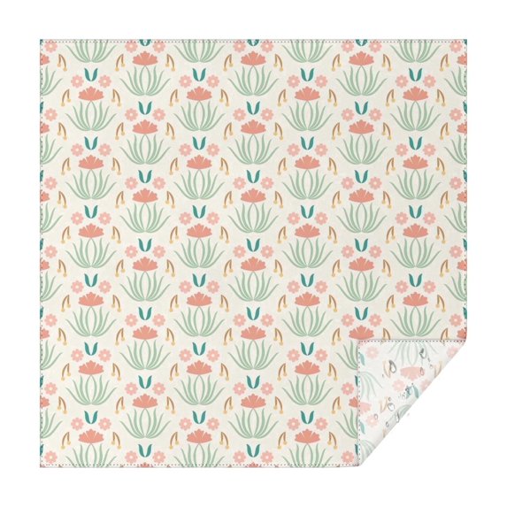 52x52 Inch Waterproof Square Tablecloth, Thickened Polyester Table Cover for Dining & Parties, Floral Print