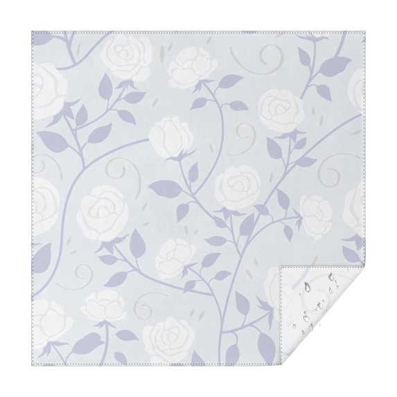 Floral 52" Square Waterproof Tablecloth, Floral Print Polyester Table Cover