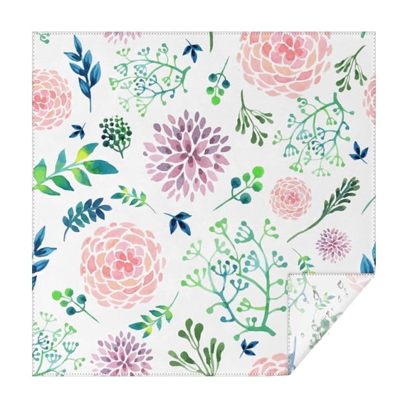 52x52 Inch Waterproof Square Tablecloth, Thickened Polyester Table Cover for Dining & Parties, Floral Print