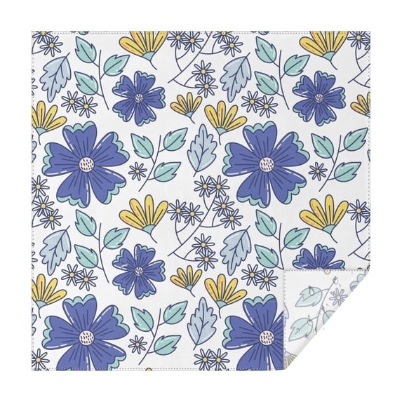 52x52 Inch Waterproof Square Tablecloth, Thickened Polyester Table Cover for Dining & Parties, Floral Print