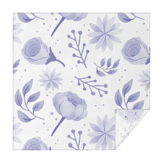 Floral 52" Square Waterproof Tablecloth, Floral Print Polyester Table Cover