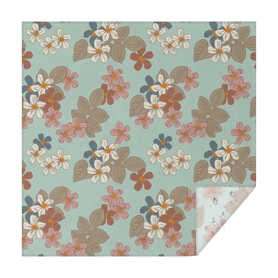 52x52 Inch Waterproof Square Tablecloth, Thickened Polyester Table Cover for Dining & Parties, Floral Print