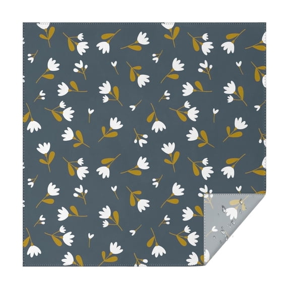 52x52 Inch Waterproof Square Tablecloth, Thickened Polyester Table Cover for Dining & Parties, Floral Print