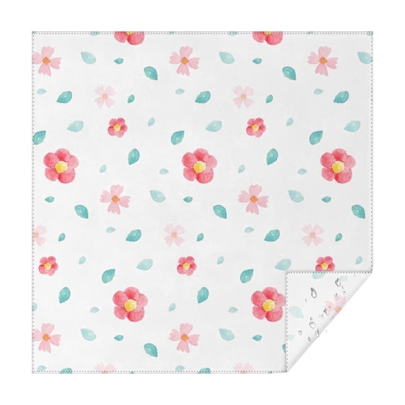 52x52 Inch Waterproof Square Tablecloth, Thickened Polyester Table Cover for Dining & Parties, Floral Print