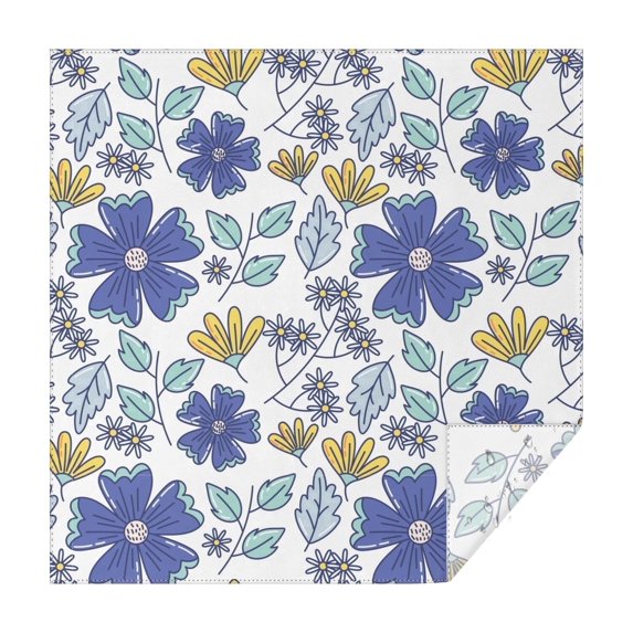 52x52 Inch Waterproof Square Tablecloth, Thickened Polyester Table Cover for Dining & Parties, Floral Print