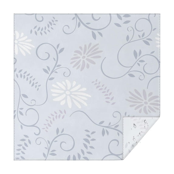 Floral 52" Square Waterproof Tablecloth, Floral Print Polyester Table Cover