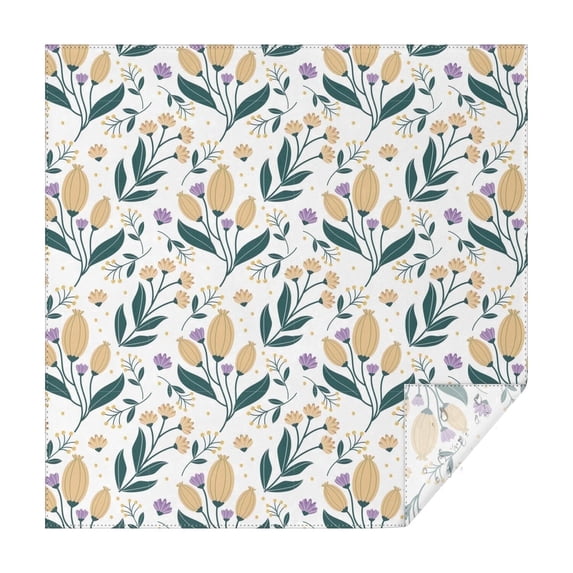 52x52 Inch Waterproof Square Tablecloth, Thickened Polyester Table Cover for Dining & Parties, Floral Print