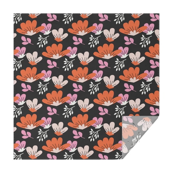 Floral Square Tablecloth 52x52in(132x132cm) – Waterproof Polyester Printed Table Cover, Wrinkle Resistant & Washable for Kitchen Dining Picnic Party Decor, Thanksgiving,Christmas, Spring,Flower