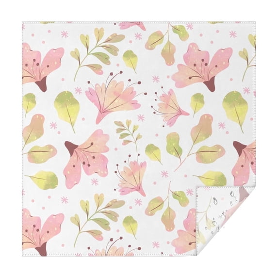 52x52 Inch Waterproof Square Tablecloth, Thickened Polyester Table Cover for Dining & Parties, Floral Print