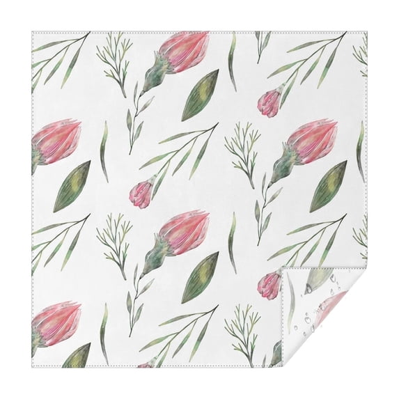 52x52 Inch Waterproof Square Tablecloth, Thickened Polyester Table Cover for Dining & Parties, Floral Print