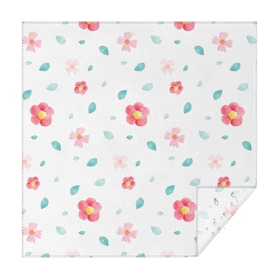 52x52 Inch Waterproof Square Tablecloth, Thickened Polyester Table Cover for Dining & Parties, Floral Print