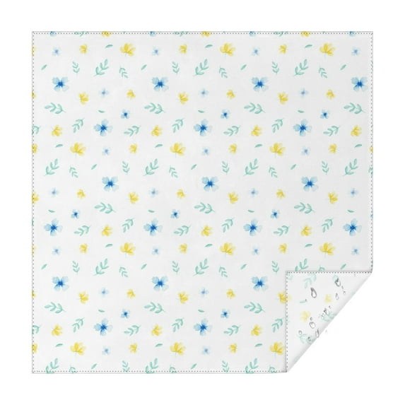 Floral 60" Square Waterproof Tablecloth, Floral Print Polyester Table Cover