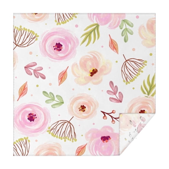60x60 Inch Waterproof Square Tablecloth, Thickened Polyester Table Cover for Dining & Parties, Floral Print