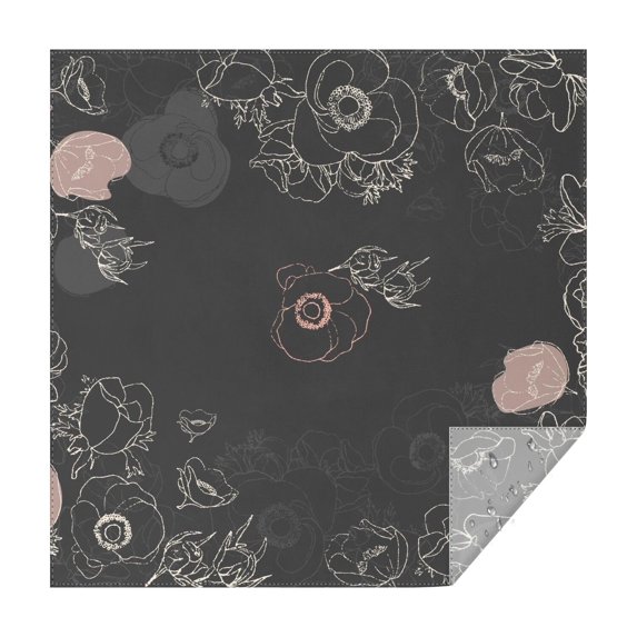 Floral Square Tablecloth 60x60in(152x152cm) – Waterproof Polyester Printed Table Cover, Wrinkle Resistant & Washable for Kitchen Dining Picnic Party Decor, Thanksgiving,Christmas, Spring,Flower