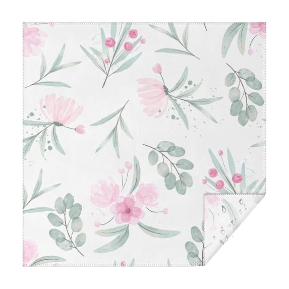 60x60 Inch Waterproof Square Tablecloth, Thickened Polyester Table Cover for Dining & Parties, Floral Print