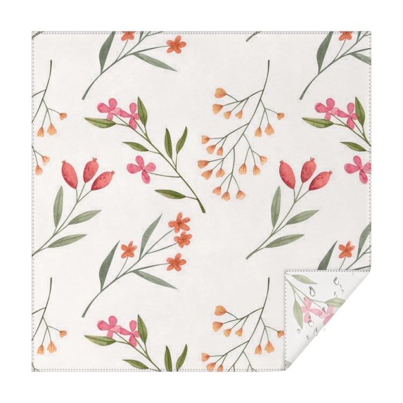 60x60 Inch Waterproof Square Tablecloth, Thickened Polyester Table Cover for Dining & Parties, Floral Print