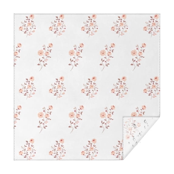 Floral 60" Square Waterproof Tablecloth, Floral Print Polyester Table Cover