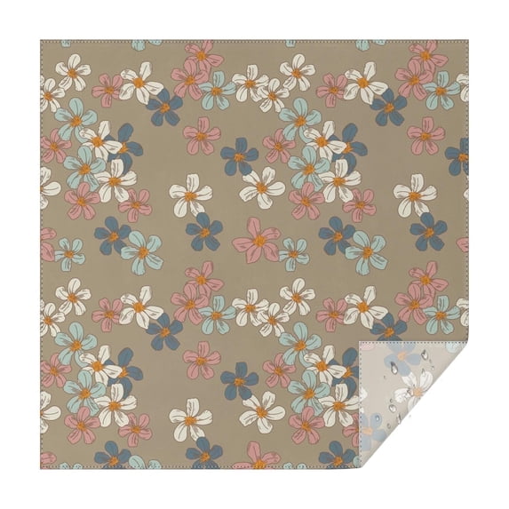 60x60 Inch Waterproof Square Tablecloth, Thickened Polyester Table Cover for Dining & Parties, Floral Print