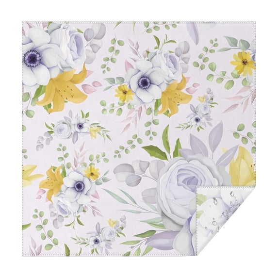 60x60 Inch Waterproof Square Tablecloth, Thickened Polyester Table Cover for Dining & Parties, Floral Print