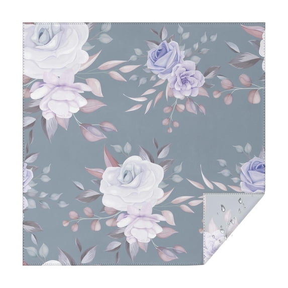 60x60 Inch Waterproof Square Tablecloth, Thickened Polyester Table Cover for Dining & Parties, Floral Print