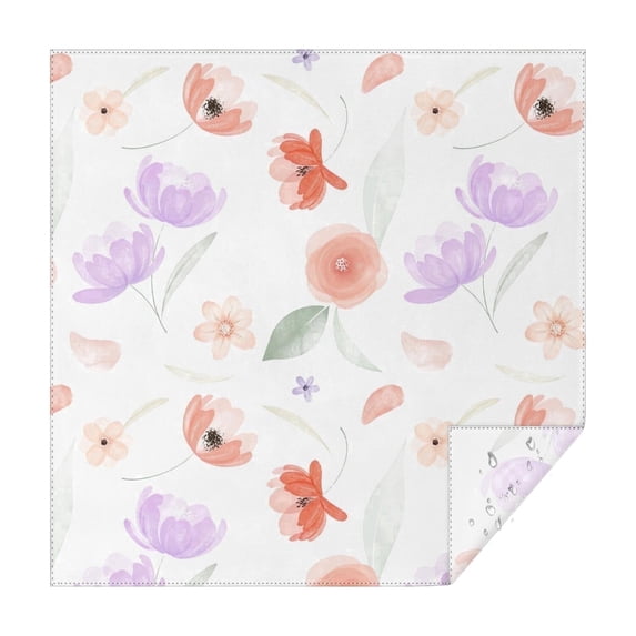 60x60 Inch Waterproof Square Tablecloth, Thickened Polyester Table Cover for Dining & Parties, Floral Print