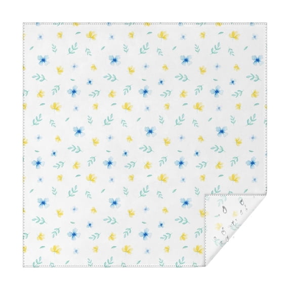 Floral 60" Square Waterproof Tablecloth, Floral Print Polyester Table Cover