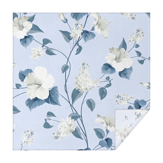 60x60 Inch Waterproof Square Tablecloth, Thickened Polyester Table Cover for Dining & Parties, Floral Print