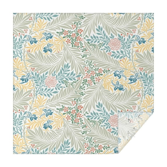 Floral 60" Square Waterproof Tablecloth, Floral Print Polyester Table Cover