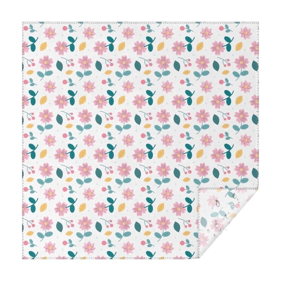 60x60 Inch Waterproof Square Tablecloth, Thickened Polyester Table Cover for Dining & Parties, Floral Print