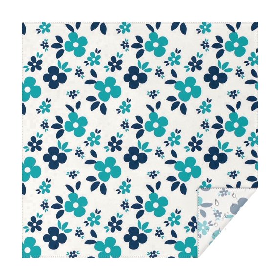 60x60 Inch Waterproof Square Tablecloth, Thickened Polyester Table Cover for Dining & Parties, Floral Print