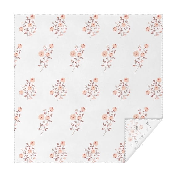 Floral 60" Square Waterproof Tablecloth, Floral Print Polyester Table Cover