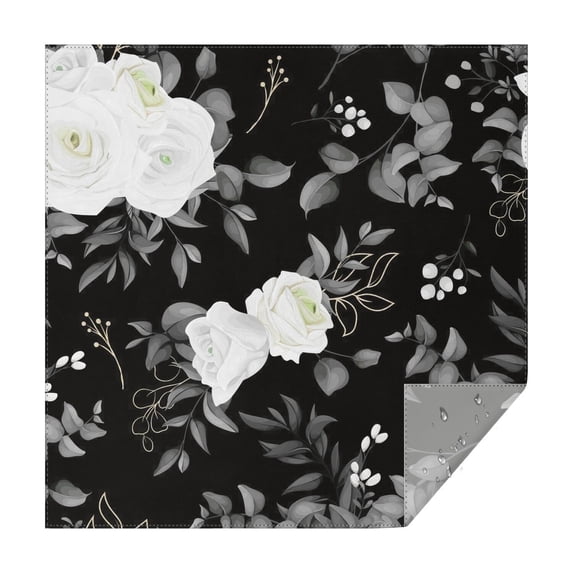 60x60 Inch Waterproof Square Tablecloth, Thickened Polyester Table Cover for Dining & Parties, Floral Print