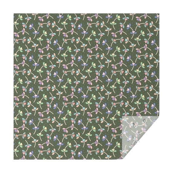 Floral 60" Square Waterproof Tablecloth, Floral Print Polyester Table Cover