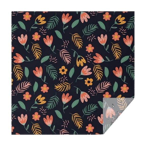 60x60 Inch Waterproof Square Tablecloth, Thickened Polyester Table Cover for Dining & Parties, Floral Print