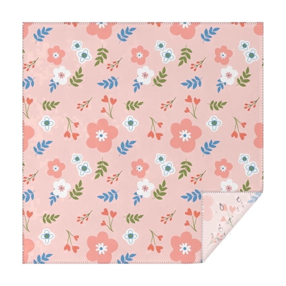 60x60 Inch Waterproof Square Tablecloth, Thickened Polyester Table Cover for Dining & Parties, Floral Print