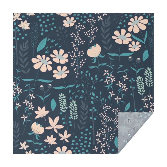 60x60 Inch Waterproof Square Tablecloth, Thickened Polyester Table Cover for Dining & Parties, Floral Print