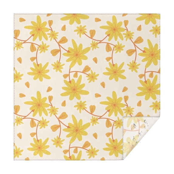 60x60 Inch Waterproof Square Tablecloth, Thickened Polyester Table Cover for Dining & Parties, Floral Print