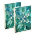 thumbnail image 1 of Floral Stained Glass Notebooks 2 Pcs 1-subject Journal 60 Sheets A5 College Ruled Paper Detachable Ring 8.3"x5.7", 1 of 8