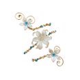 thumbnail image 1 of Floral Statement Bangle Arm Open Wrap Design With Sculpted Flower Motifs Ornamental Beads For Picture Ready Wear, 1 of 9